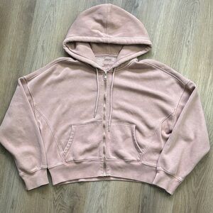Abercrombie & Fitch Soft Cropped Mauve Pink Hoodie